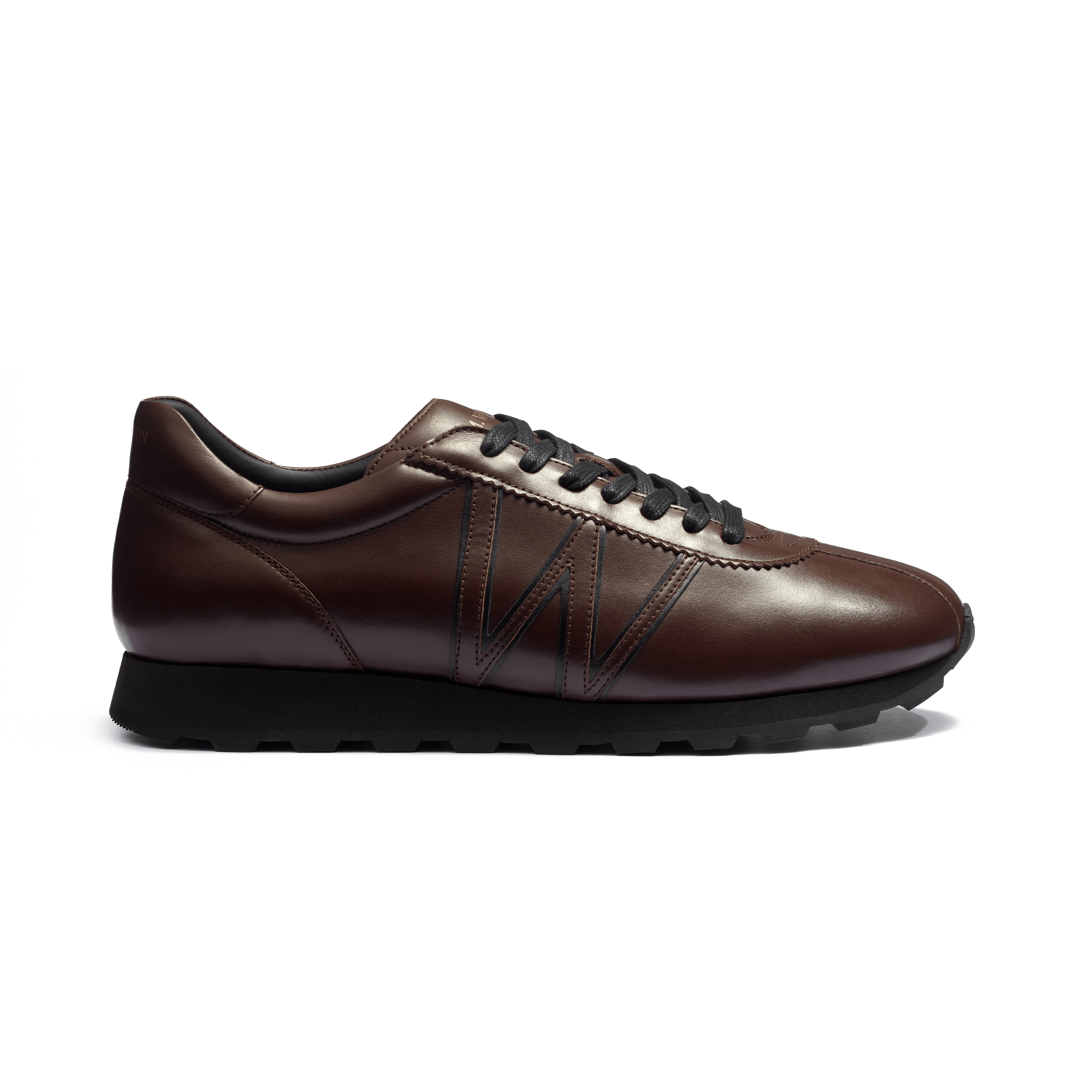 weston Basket On My Way en cuir veau lisse marron foncé En