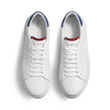 On Time Sneaker[Men & Women White smooth calfskin with blue and red details]