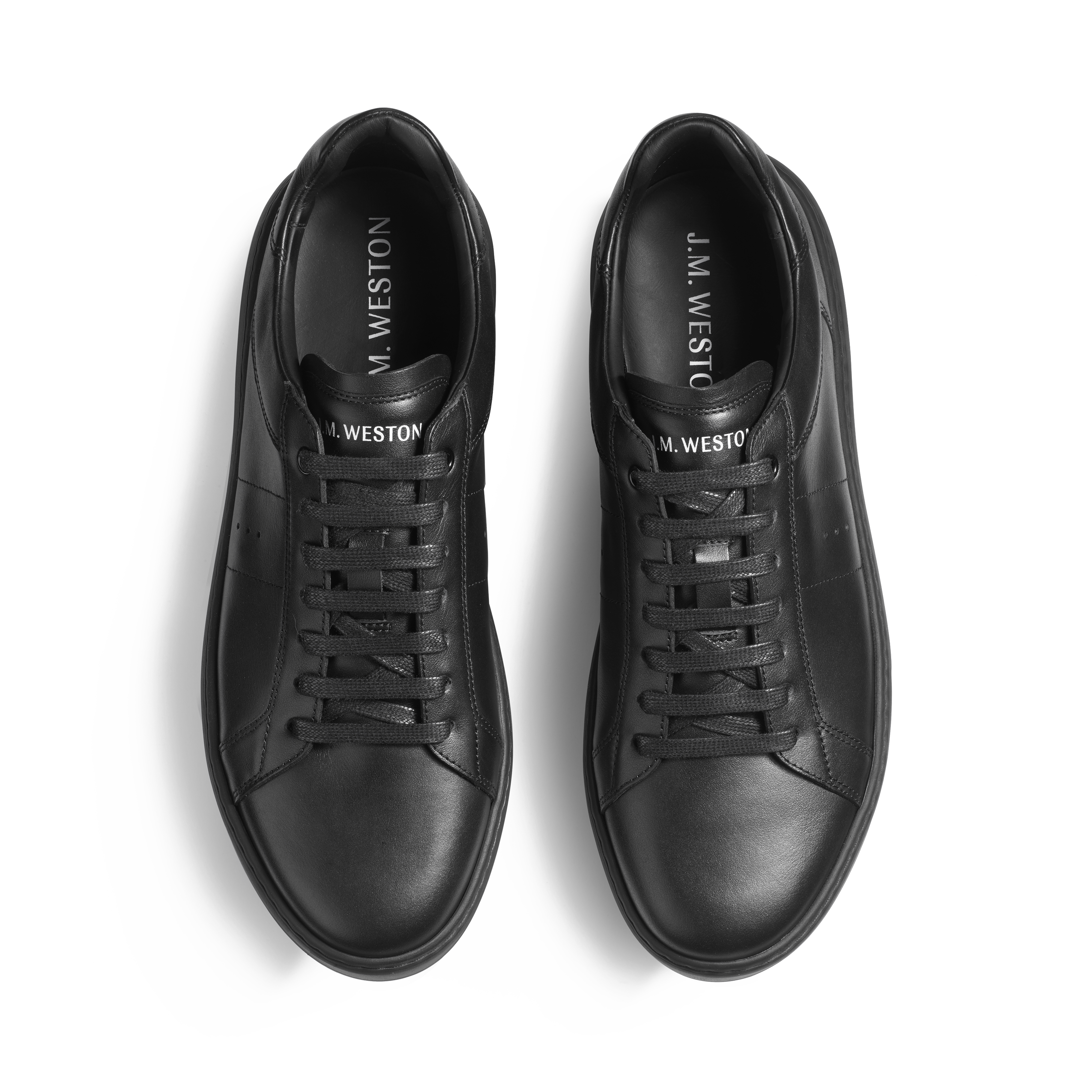 Men Women s Black Leather On Time Sneaker J.M. Weston