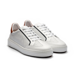 On Time Roland-Garros Sneaker[Men & Women White soft calfskin with navy blue & orange clay details]