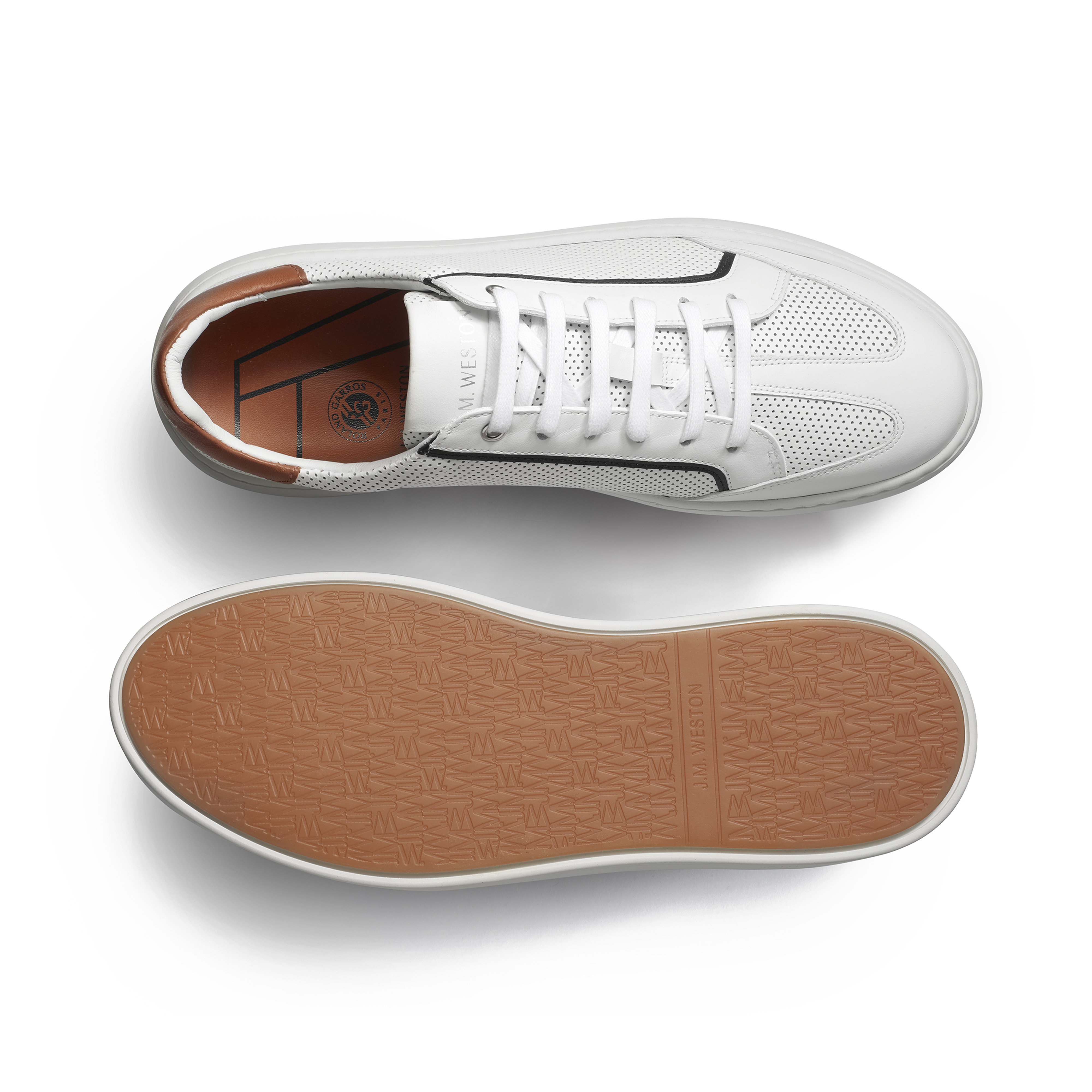 Men Women s White Leather On Time Roland Garros Sneaker J.M