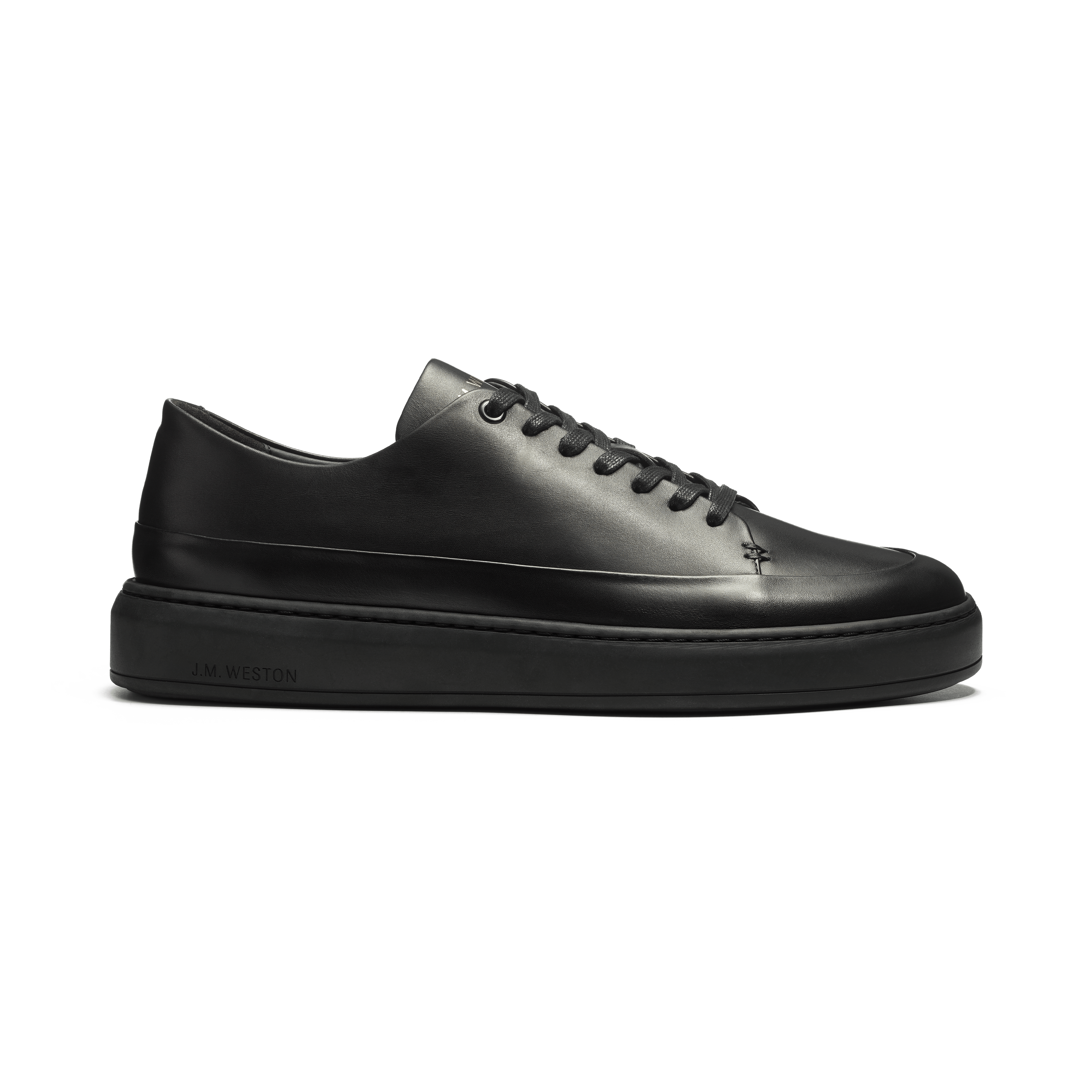 Men & Women's Black Leather On Time Canasta Sneaker – J.M. Men & Women's Black Leather On Time Canasta Sneaker – J.M.