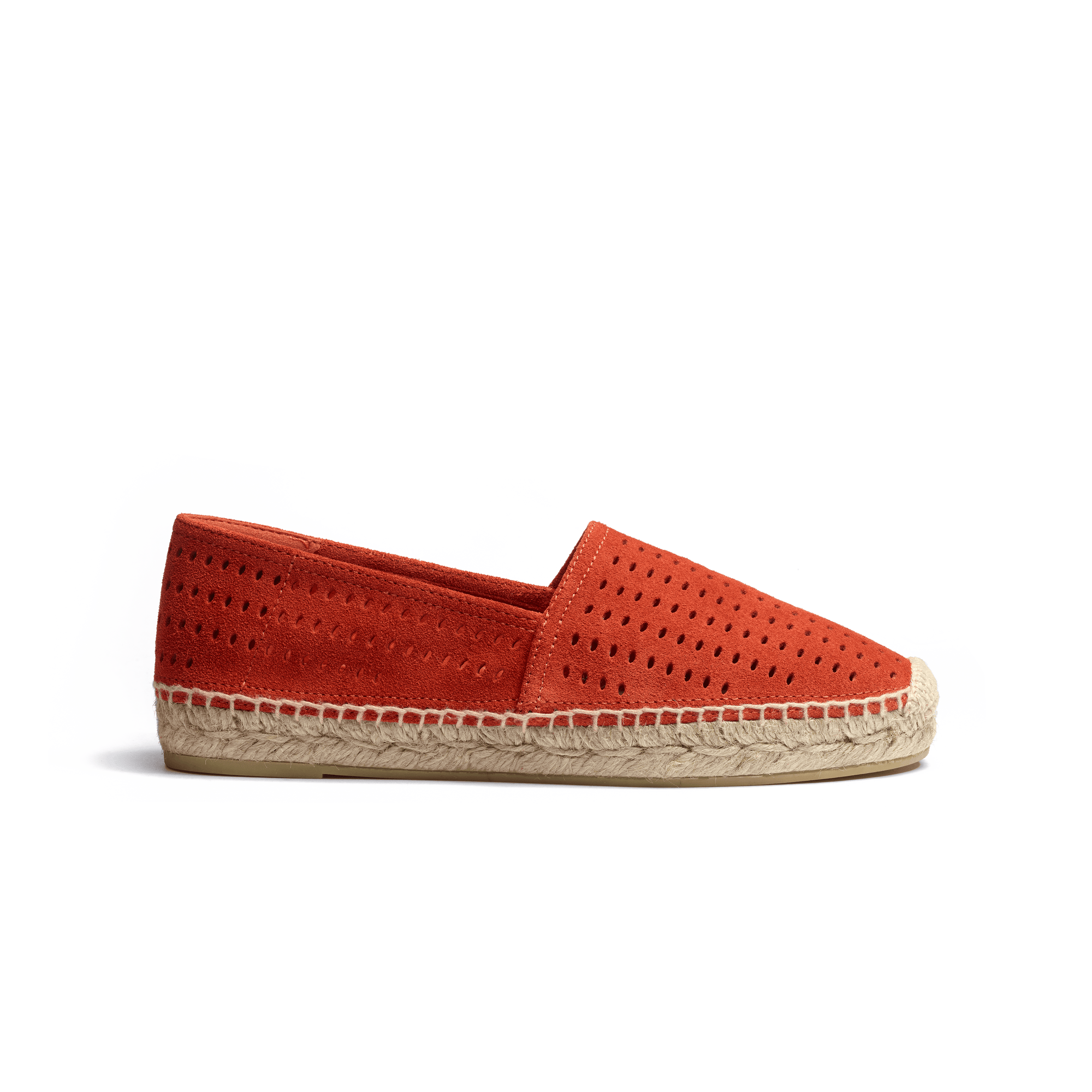 Espadrille Wait and Sea [femme cuir veau velours perforé orange]