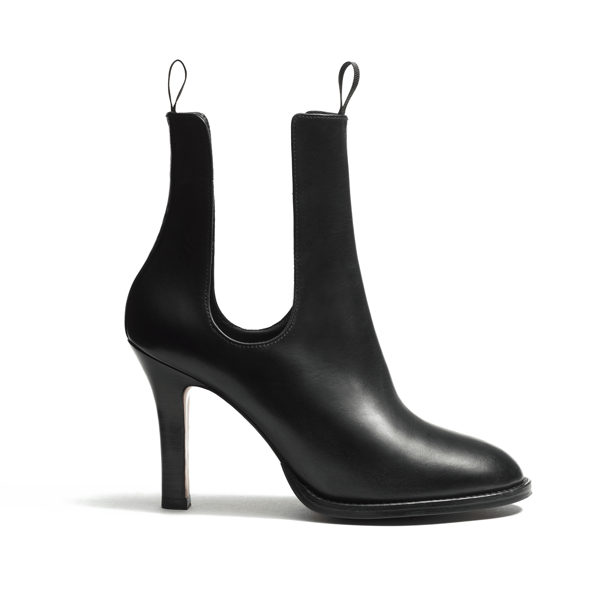 Bottine Cambre sans élastique à talon 9,5cm [femme cuir lisse noir]