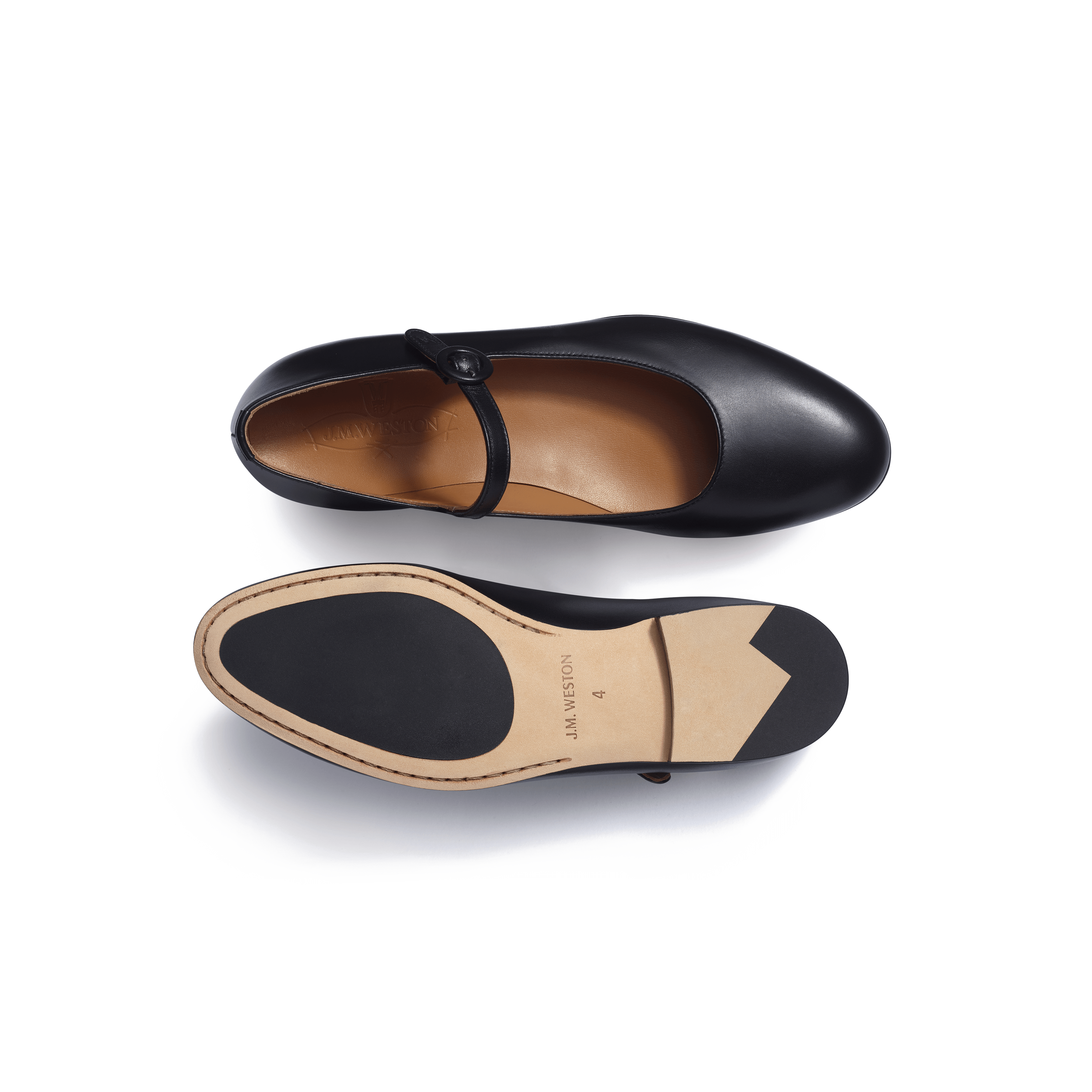 J.M Weston メリージェーン 4C ブラック Women's Black Soft Calfskin J.M Weston メリージェーン 4C ブラック Women's Black Soft Calfskin