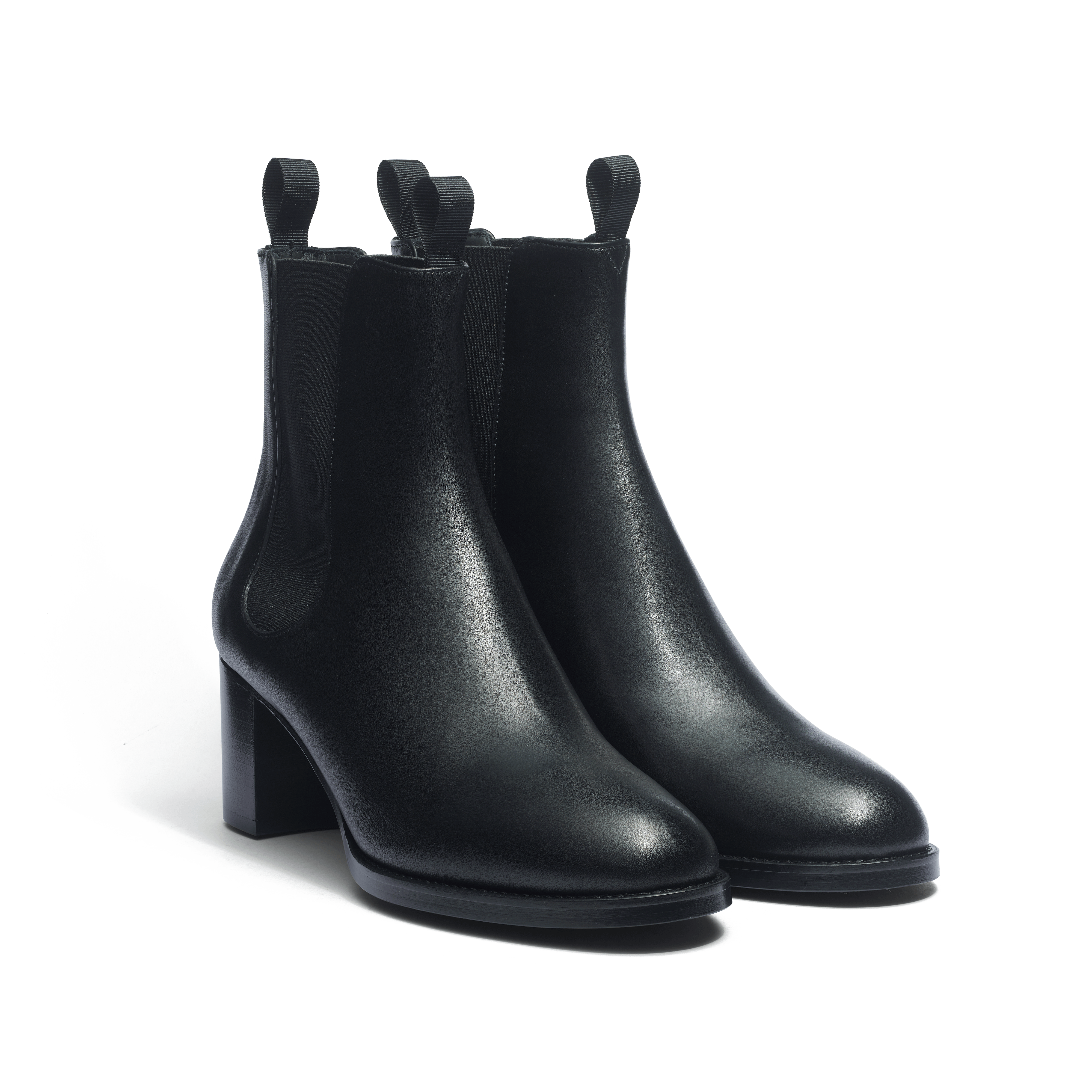 Bottine Cambre talon en cuir lisse noir J.M. Weston