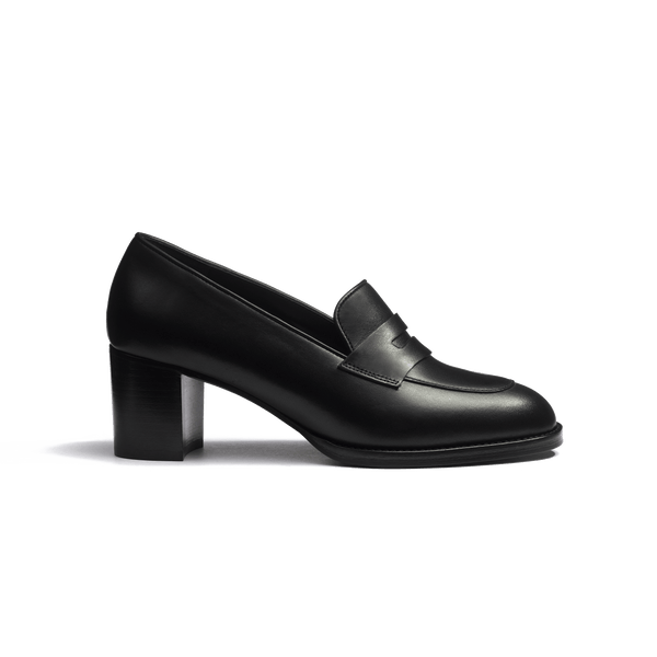 Women's Heeled Loafer in Black Soft Calfskin – J.M. Weston
