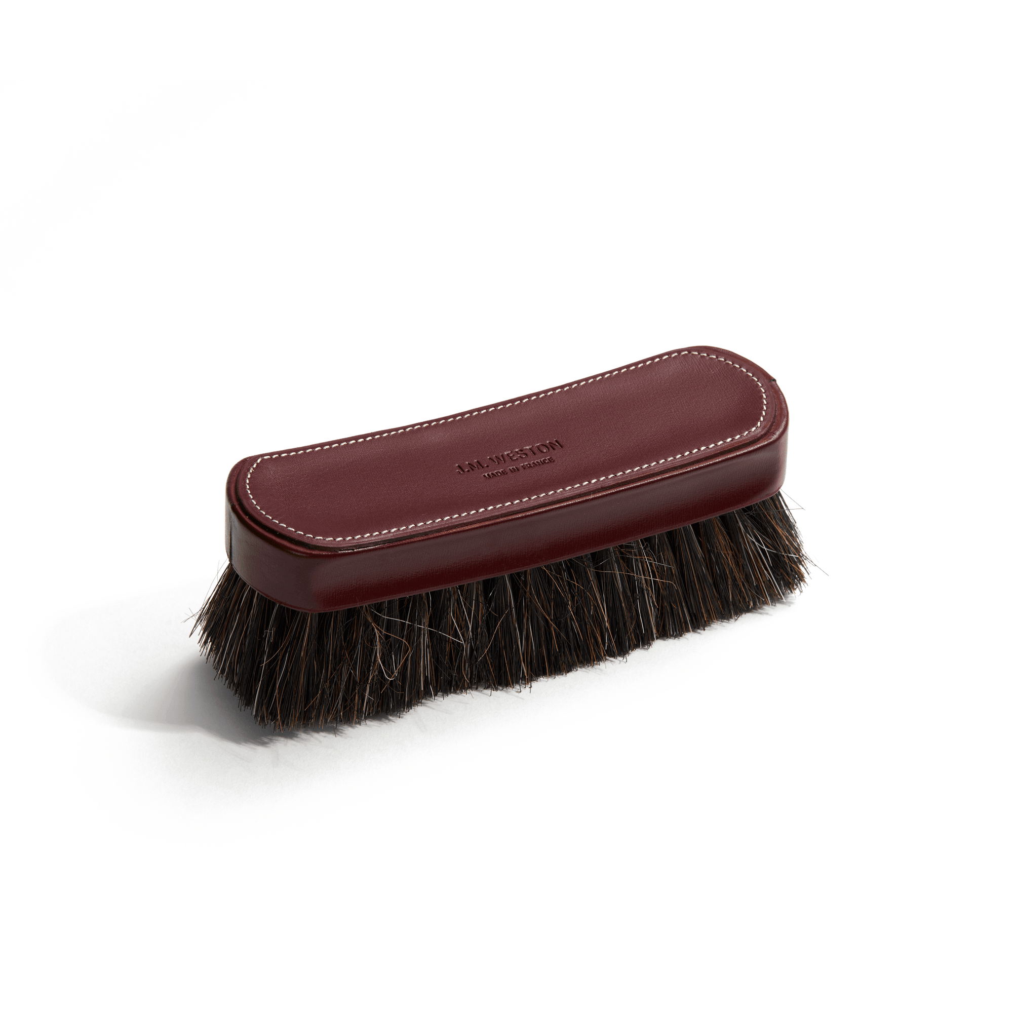 Brosse petit modèle [Cuir veau box toucan et crin de cheval]