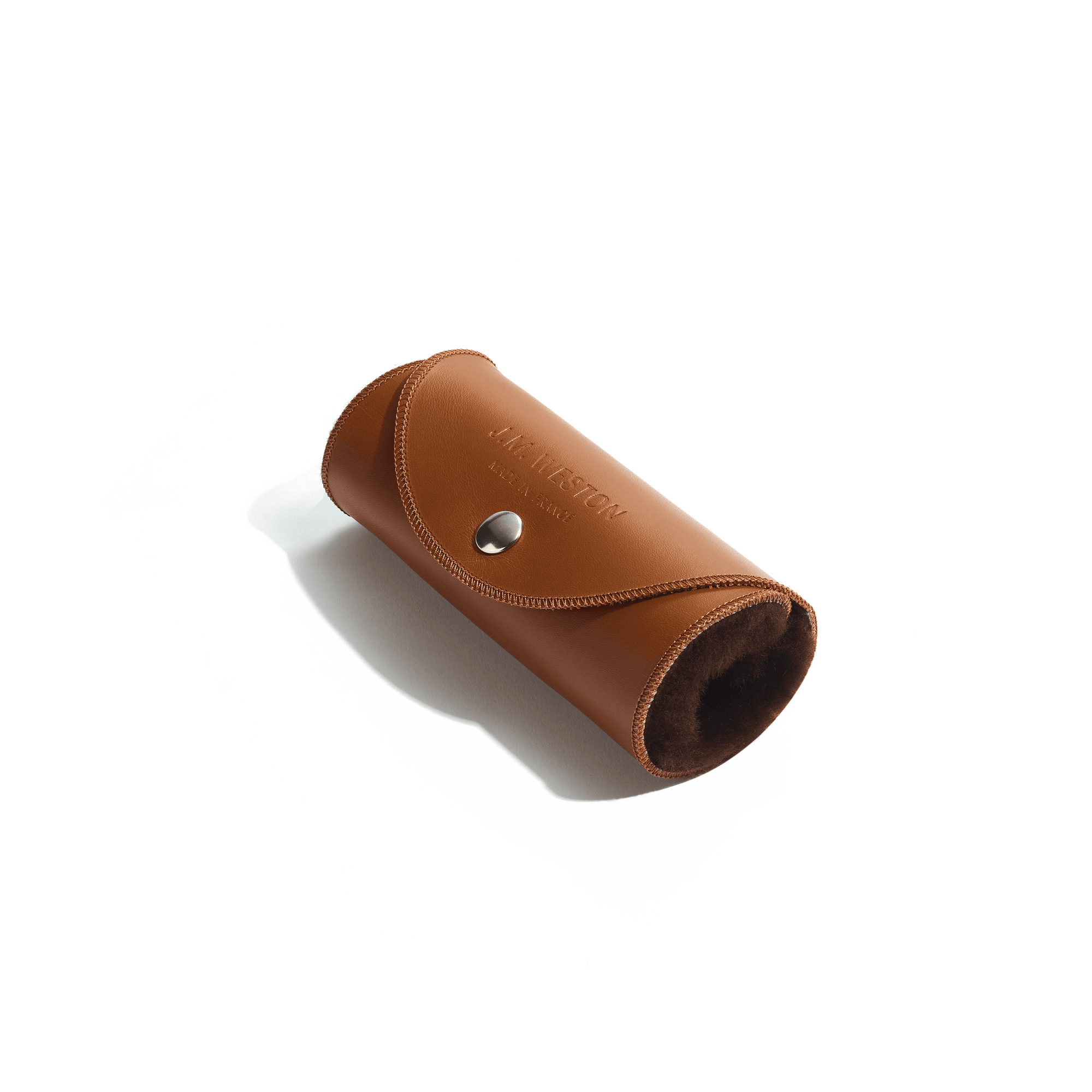 Gant à lustrer [Cuir veau à doublure et mouton laineux marron foncé]