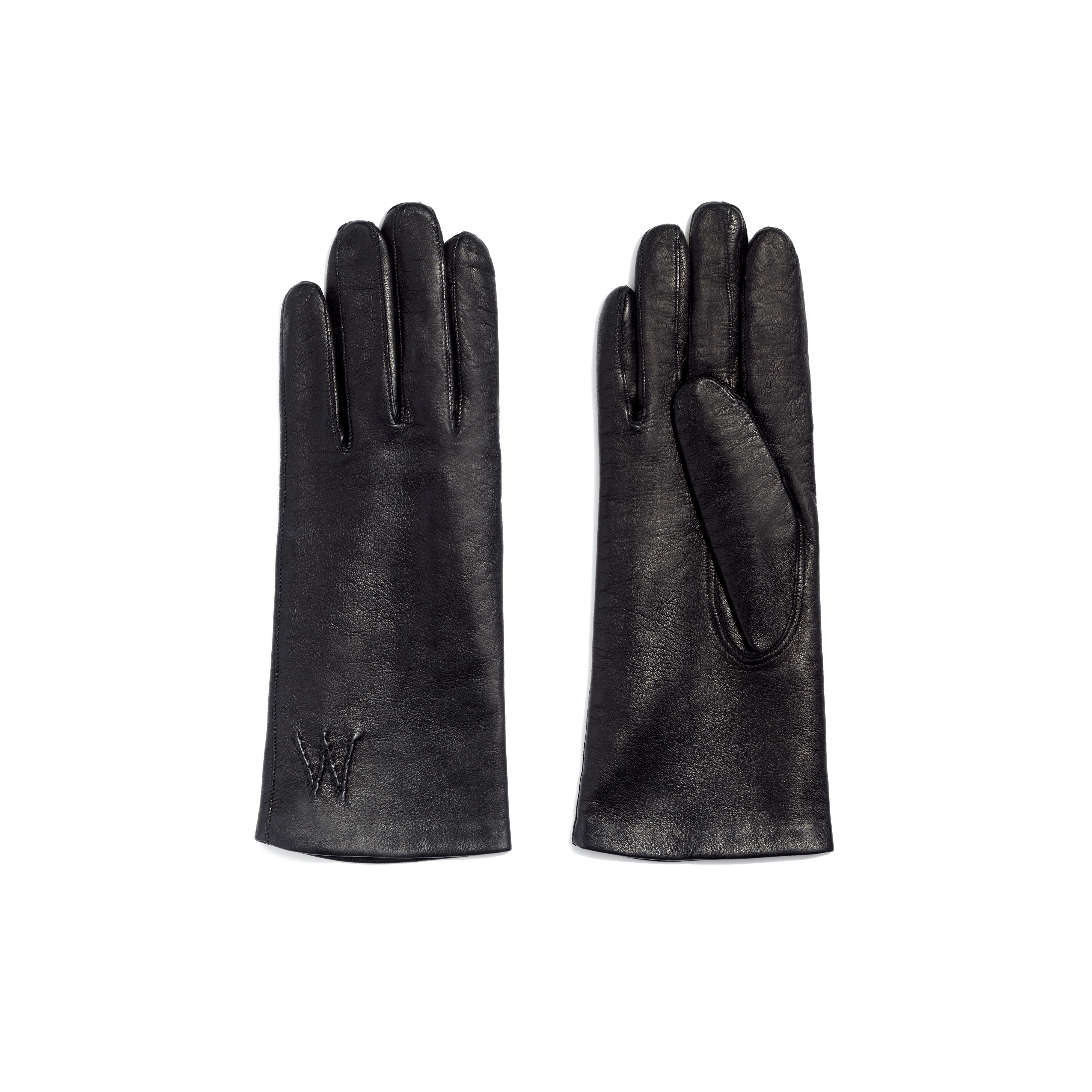 Short Women's Caractere Gloves in Black Lambskin with Silk Lining – J.M.  Weston