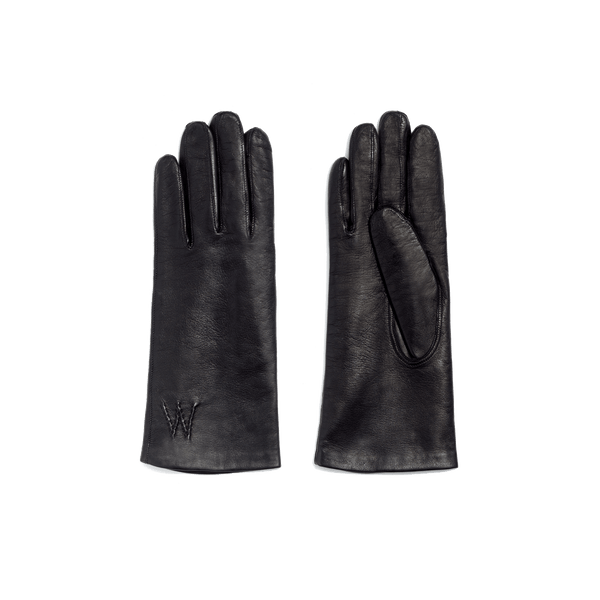 Short Women's Caractere Gloves in Black Lambskin with Silk Lining – J.M.  Weston