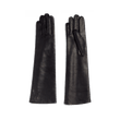 Semi-long Women's Caractere Gloves[Black lambskin with silk lining]