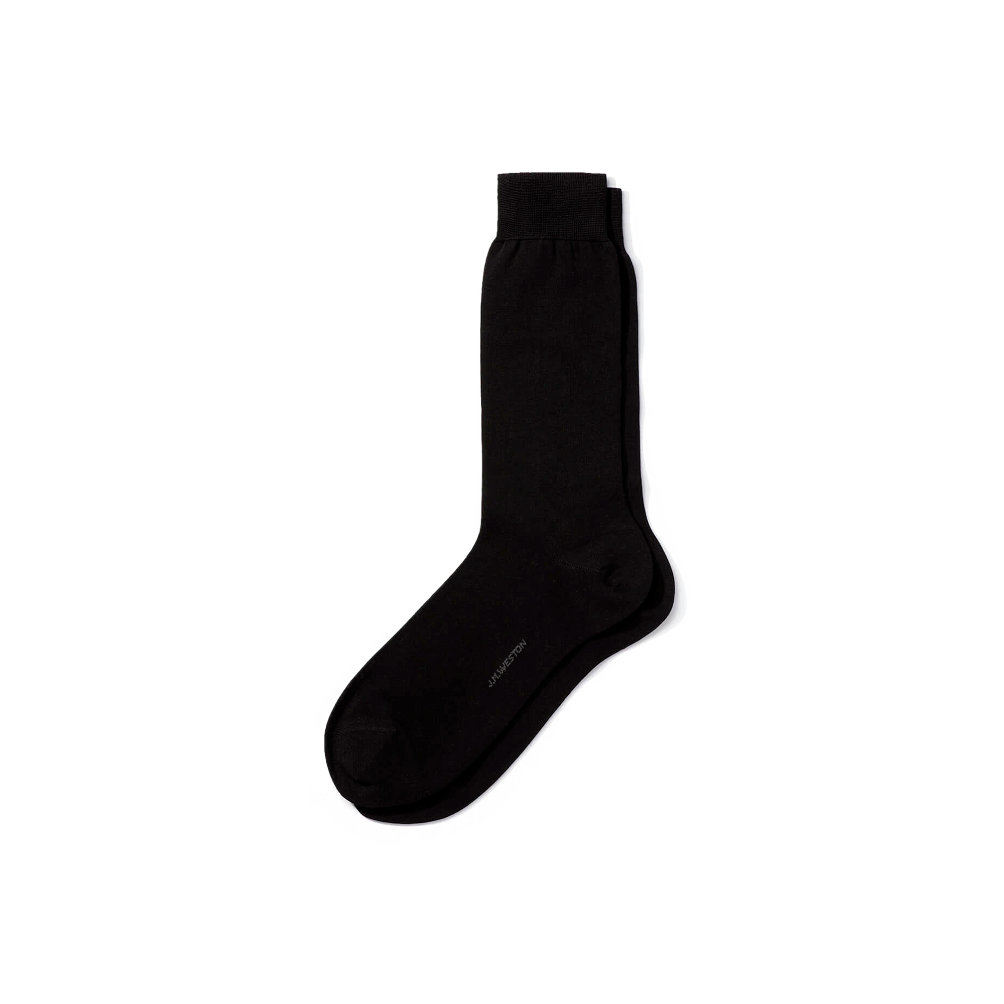 Chaussettes non côtelées courtes [Coton noir]