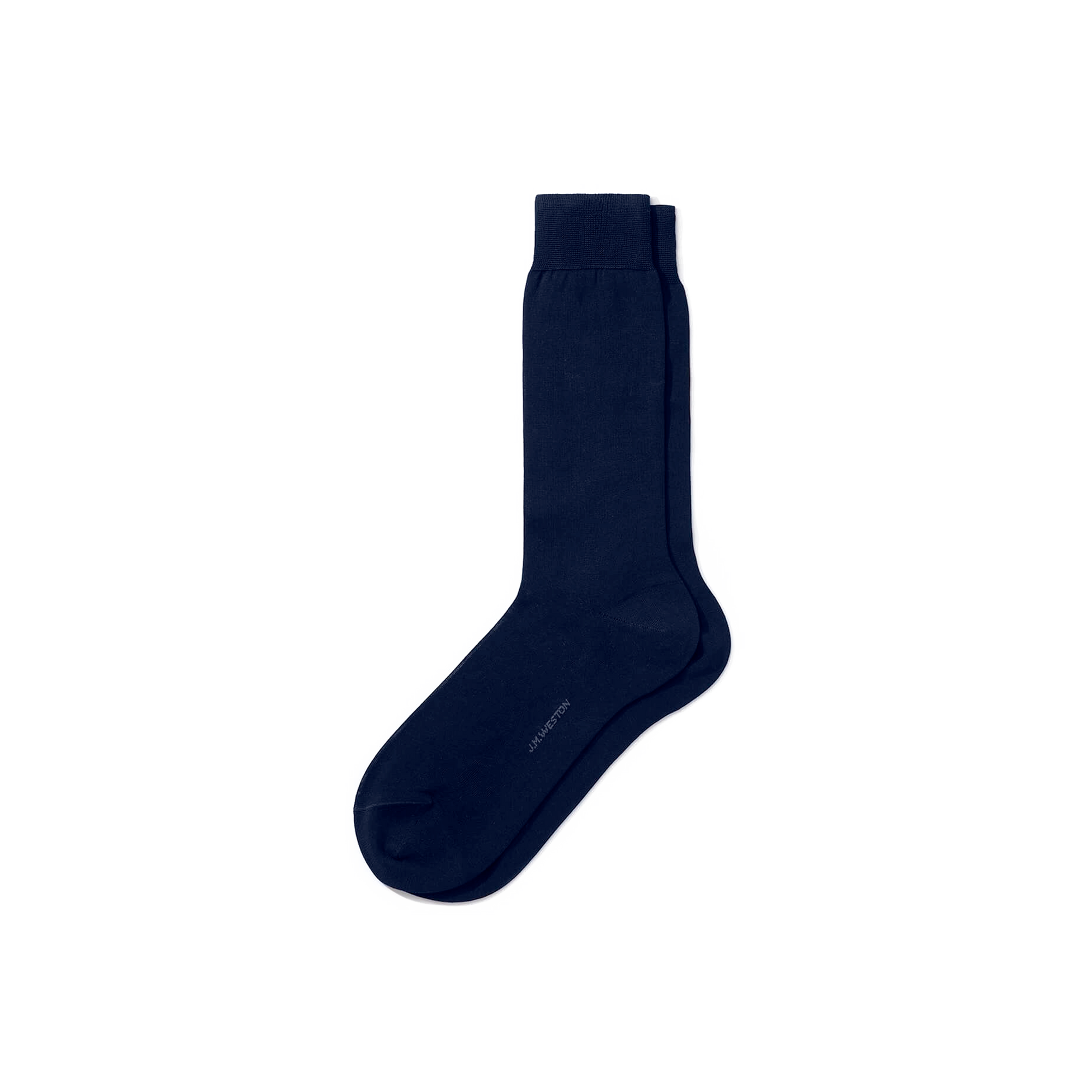 Chaussettes non côtelées courtes [Coton bleu marine]