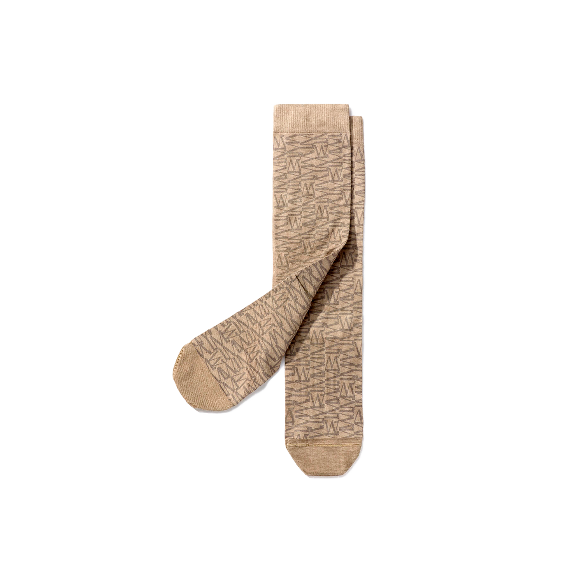 Chaussettes Monogramme Courtes [Polyester beige]