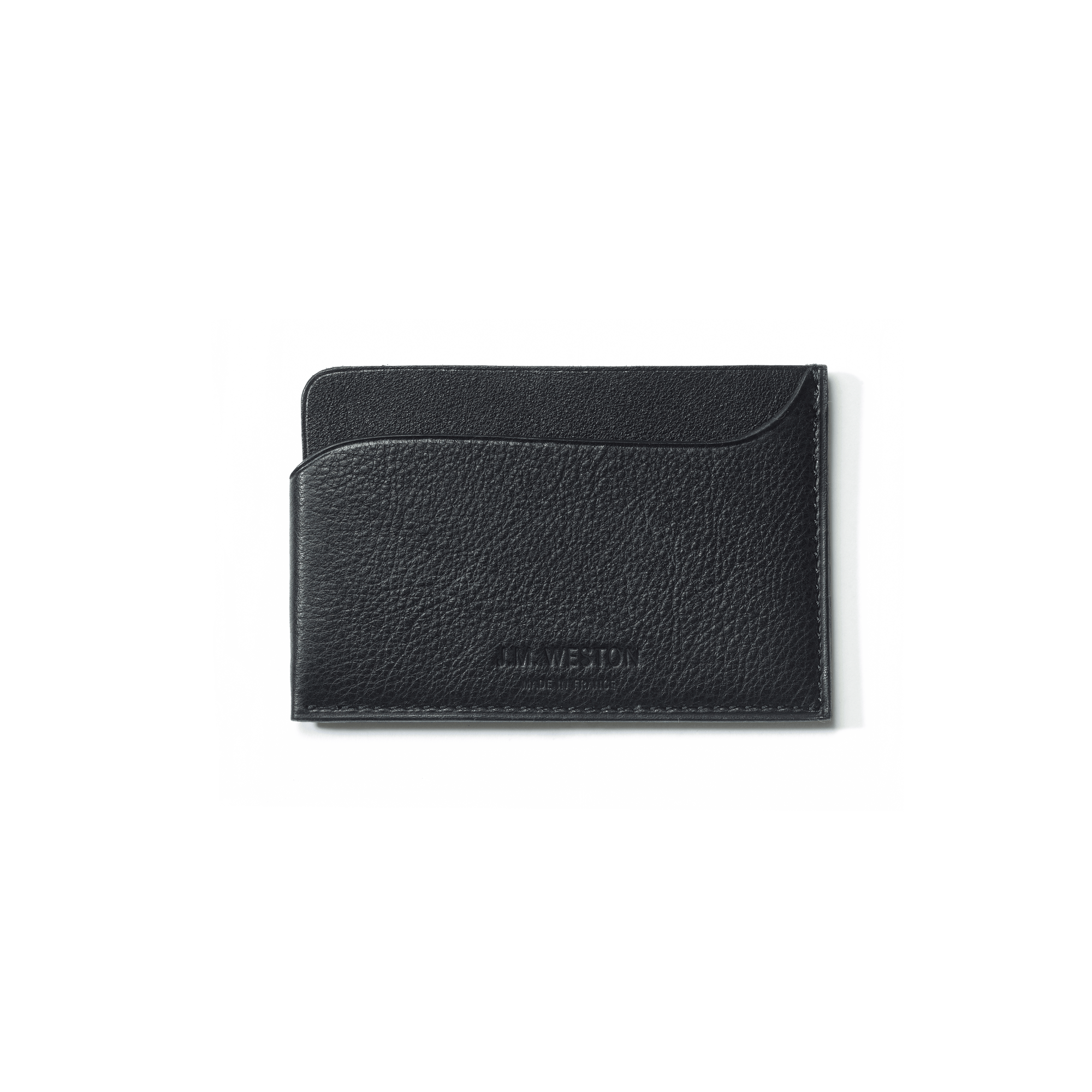 Porte-cartes Double You [Cuir veau foulonné noir]