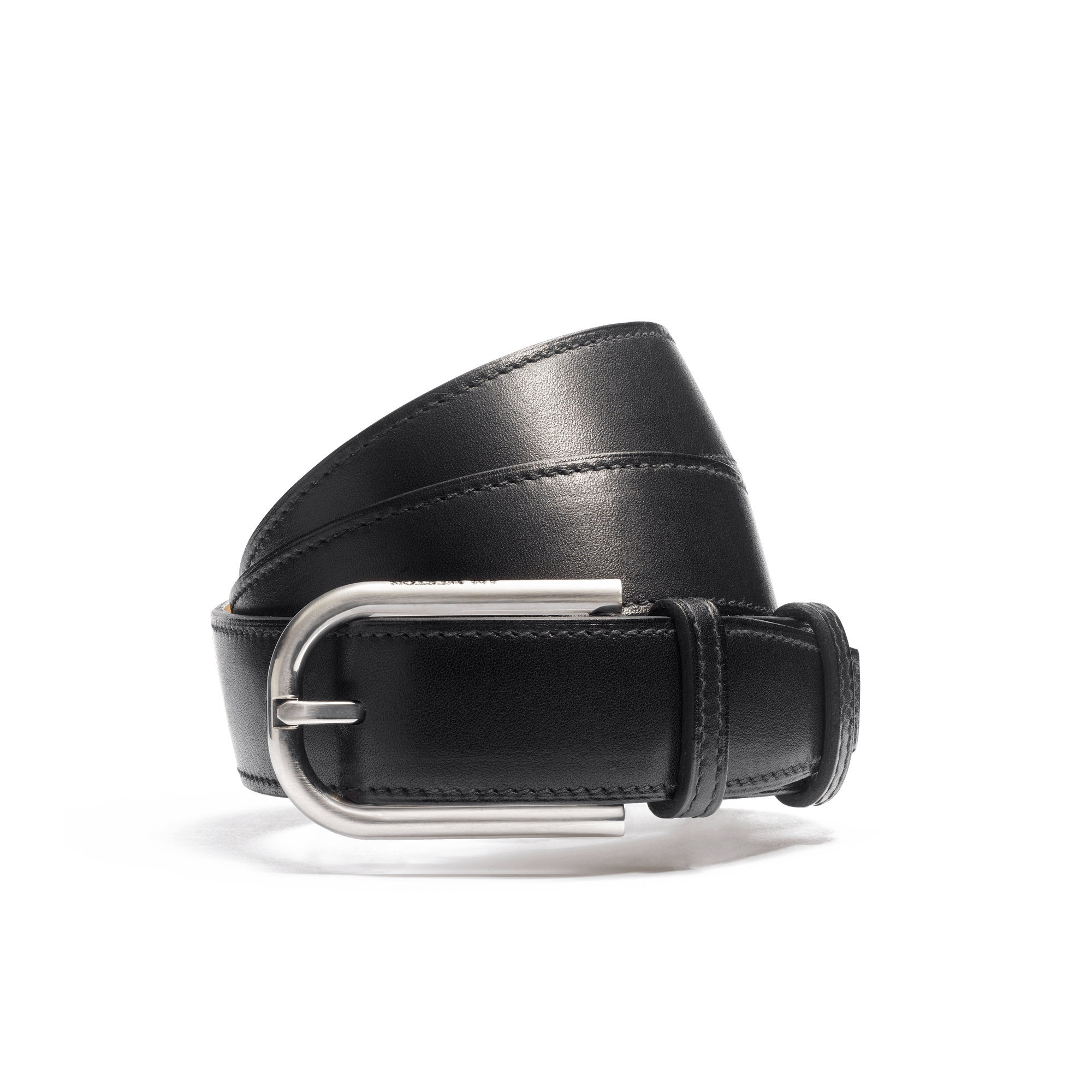 Golf Belt[Black soft calfskin & gold calfskin lining]