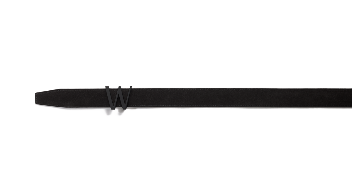 Ceinture Courcelles Cuir veau velours noir & cuir veau liégé noir J.M. Weston