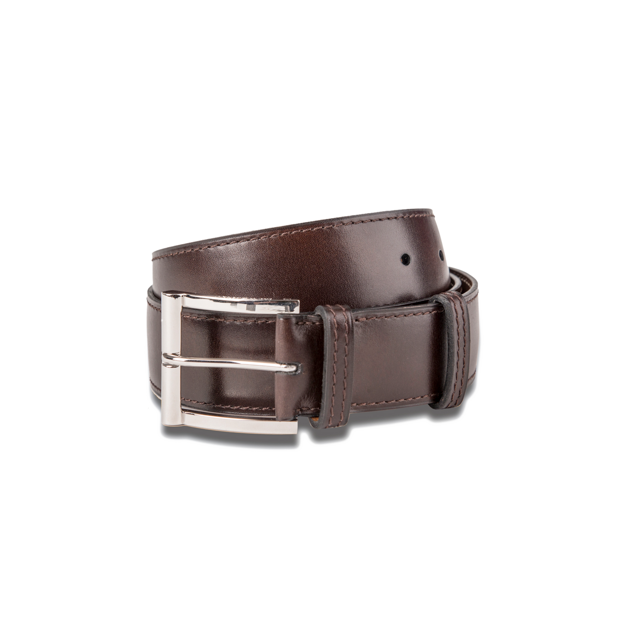 Ceinture Demi-Jonc [Cuir veau finition patinée marron mélèze]