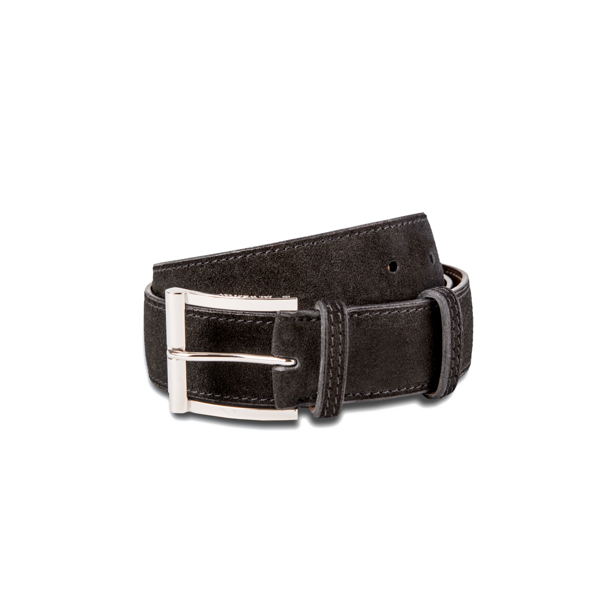 Demi-Jonc Belt[Black suede calfskin]
