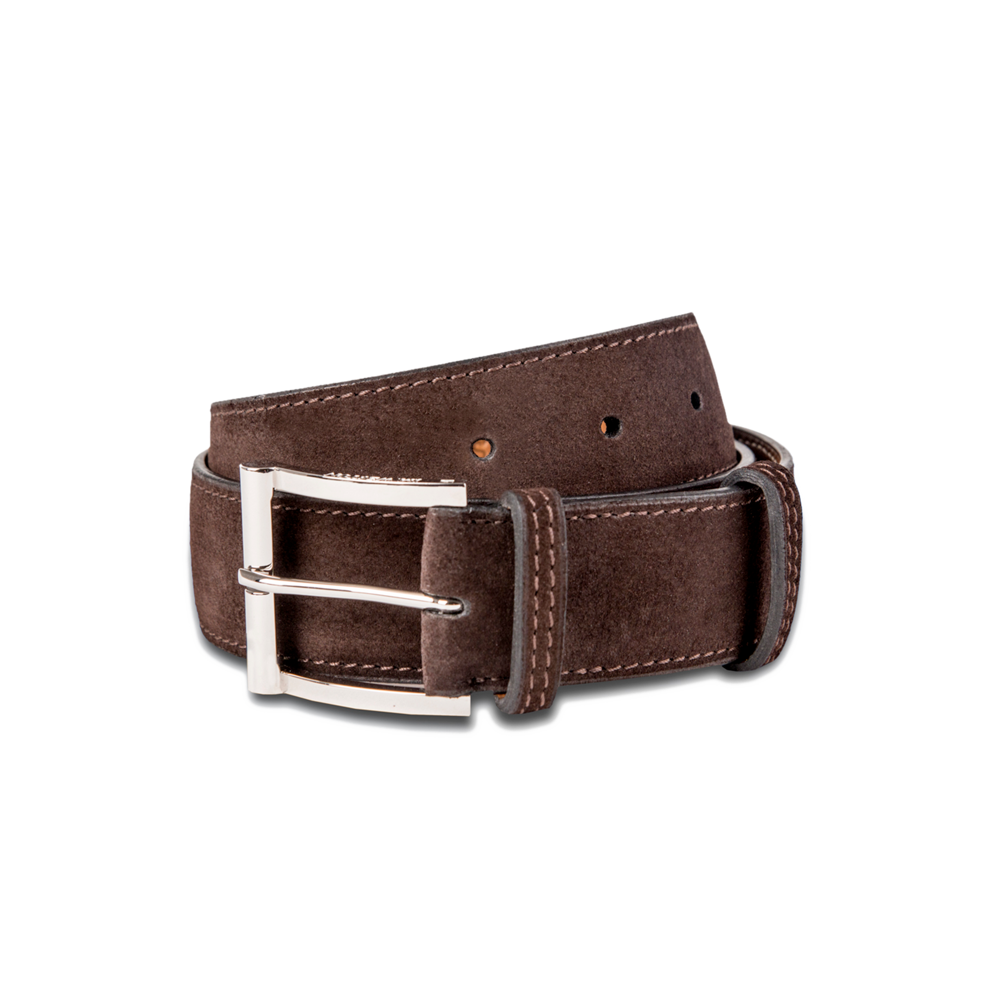 Ceinture Demi-Jonc [Cuir veau velours marron]
