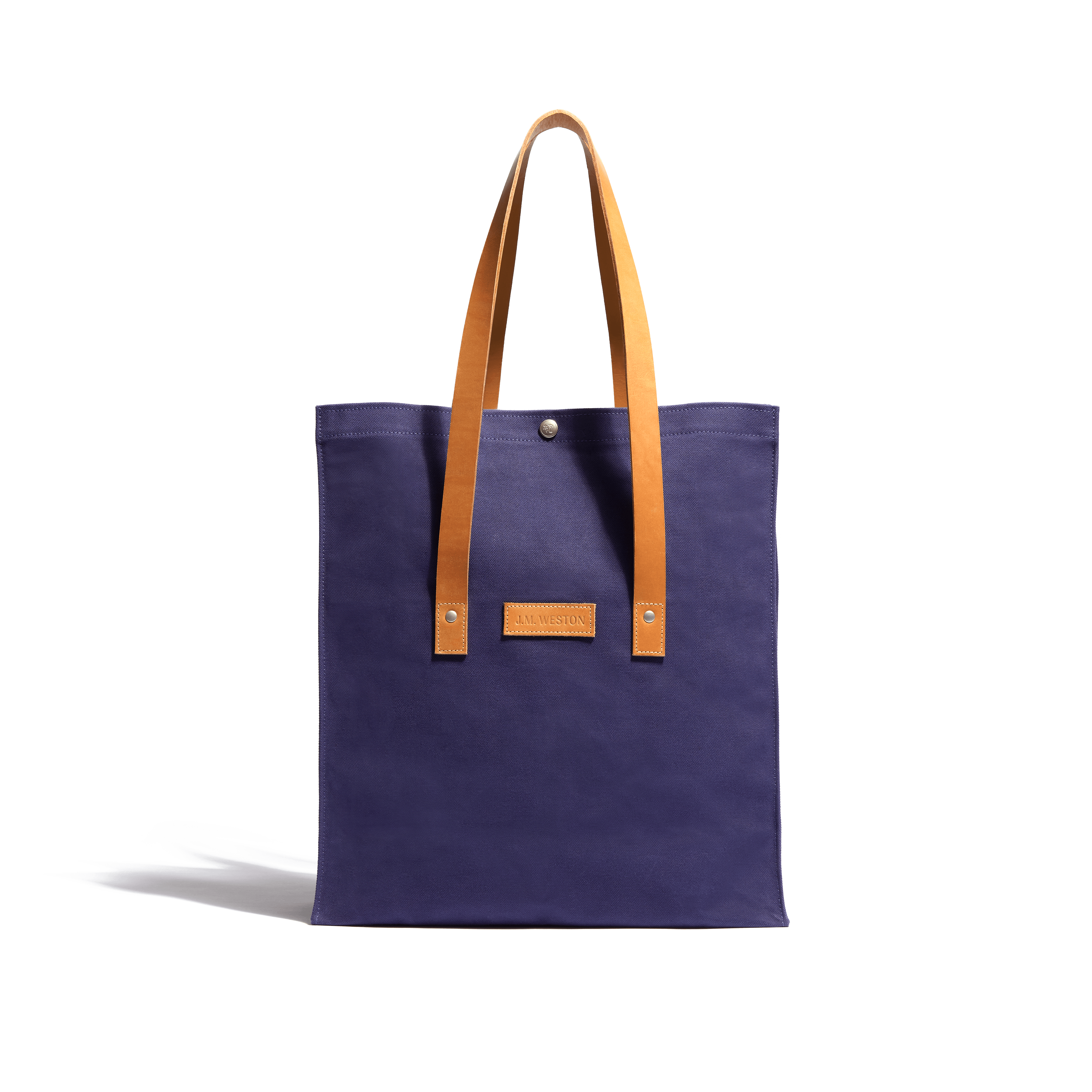 Large Ichizawa tote bag made of blue cotton canvas and vegetal