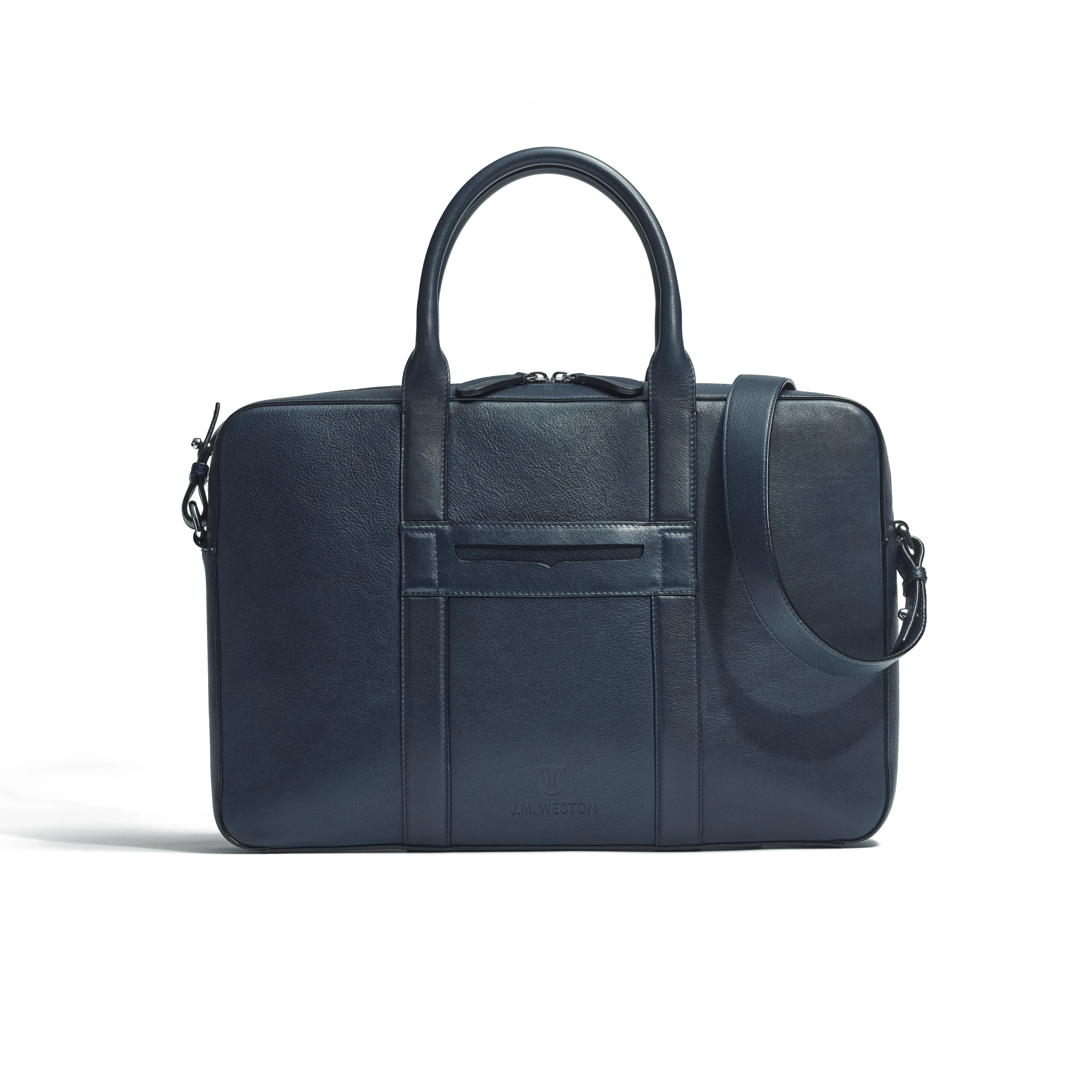 Porte-documents Double You [Cuir veau lisse marine]